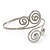 Silver Plated Textured Diamante 'Swirl' Upper Arm Bracelet - Adjustable - view 8