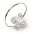 Silver Plated Textured Diamante 'Swirl' Upper Arm Bracelet - Adjustable - view 4