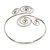 Silver Plated Textured Diamante 'Swirl' Upper Arm Bracelet - Adjustable - view 9