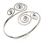 Silver Plated Textured Diamante 'Swirl' Upper Arm Bracelet - Adjustable - view 5