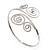Silver Plated Textured Diamante 'Swirl' Upper Arm Bracelet - Adjustable - view 6