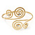 Gold Plated Textured Diamante 'Swirl' Upper Arm Bracelet - Adjustable