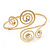Gold Plated Textured Diamante 'Swirl' Upper Arm Bracelet - Adjustable - view 8