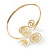 Gold Plated Textured Diamante 'Swirl' Upper Arm Bracelet - Adjustable - view 6
