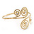 Gold Plated Textured Diamante 'Swirl' Upper Arm Bracelet - Adjustable - view 9