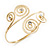 Gold Plated Textured Diamante 'Swirl' Upper Arm Bracelet - Adjustable - view 7