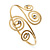 Gold Plated Textured Diamante 'Swirl' Upper Arm Bracelet - Adjustable - view 5