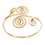 Gold Plated Textured Diamante 'Swirl' Upper Arm Bracelet - Adjustable - view 4