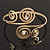 Gold Plated Textured Diamante 'Swirl' Upper Arm Bracelet - Adjustable - view 3