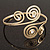 Gold Plated Textured Diamante 'Swirl' Upper Arm Bracelet - Adjustable - view 11