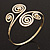 Gold Plated Textured Diamante 'Swirl' Upper Arm Bracelet - Adjustable - view 2