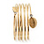Gold Plated Crystal Leaf Armlet Bangle - up to 28cm upper arm - view 7