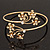 Gold Plated Diamante Floral Upper Arm Bracelet - up to 28cm upper arm