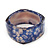 Blue Floral Print Chunky Square  Resin Bangle Bracelet - up to 20cm wrist - view 6