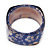 Blue Floral Print Chunky Square  Resin Bangle Bracelet - up to 20cm wrist - view 7