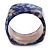 Blue Floral Print Chunky Square  Resin Bangle Bracelet - up to 20cm wrist - view 5