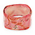 Pale Pink Floral Print Chunky Square Resin Bangle Bracelet - up to 18cm wrist - view 4