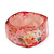 Pale Pink Floral Print Chunky Square Resin Bangle Bracelet - up to 18cm wrist - view 5
