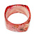 Pale Pink Floral Print Chunky Square Resin Bangle Bracelet - up to 18cm wrist - view 6