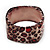 Leopard Print Square Chunky Resin Bangle Bracelet - up to 20cm wrist
