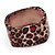 Leopard Print Square Chunky Resin Bangle Bracelet - up to 20cm wrist - view 6