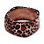 Leopard Print Square Chunky Resin Bangle Bracelet - up to 20cm wrist - view 2