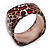 Leopard Print Square Chunky Resin Bangle Bracelet - up to 20cm wrist - view 7