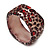 Leopard Print Square Chunky Resin Bangle Bracelet - up to 20cm wrist - view 3