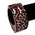 Leopard Print Square Chunky Resin Bangle Bracelet - up to 20cm wrist - view 4