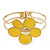 Bright Yellow Enamel 'Daisy' Floral Hinged Bangle Bracelet In Gold Finish - up to 19cm wrist - view 6