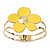 Bright Yellow Enamel 'Daisy' Floral Hinged Bangle Bracelet In Gold Finish - up to 19cm wrist - view 8