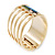 Wide Geometric Pattern Hinge Bangle Bracelet In Gold Finish - 18cm Length - view 6