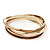 Set Of 4 Entwined Beige/Brown Enamel & Gold Slip-On Bangle Bracelets - 18cm Length