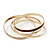 Set Of 4 Entwined Beige/Brown Enamel & Gold Slip-On Bangle Bracelets - 18cm Length - view 7