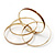 Set Of 4 Entwined Beige/Brown Enamel & Gold Slip-On Bangle Bracelets - 18cm Length - view 4