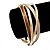 Set Of 4 Entwined Beige/Brown Enamel & Gold Slip-On Bangle Bracelets - 18cm Length - view 2