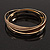 Set Of 4 Entwined Beige/Brown Enamel & Gold Slip-On Bangle Bracelets - 18cm Length - view 6