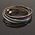 Set Of 4 Entwined Purple/Teal Enamel & Gold Slip-On Bangle Bracelets - 18cm Length - view 3