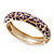Gold Plated Purple Enamel Swirl Patten Hinged Bangle Bracelet -17cm Length - view 7