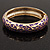 Gold Plated Purple Enamel Swirl Patten Hinged Bangle Bracelet -17cm Length - view 4