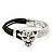 Silver Tone Diamante 'Tiger' Leather Cord Bracelet - 17cm Length - view 8