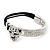 Silver Tone Diamante 'Tiger' Leather Cord Bracelet - 17cm Length - view 9