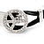 Silver Tone Diamante 'Peace' Leather Cord Bracelet - 17cm Length - view 6