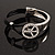 Silver Tone Diamante 'Peace' Leather Cord Bracelet - 17cm Length - view 9