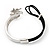 Silver Tone Diamante Flower Leather Cord Bracelet - 17cm Length - view 5