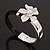 Silver Tone Diamante Flower Leather Cord Bracelet - 17cm Length - view 2