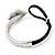 Silver Tone Diamante 'Lips' Leather Cord Bracelet - 17cm Length - view 4