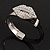 Silver Tone Diamante 'Lips' Leather Cord Bracelet - 17cm Length - view 9