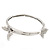 Silver Plated Clear Diamante 'Butterfly' Flex Bracelet - Adjustable - view 8