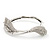 Silver Plated Clear Diamante 'Calla Lily' Flex Bracelet - Adjustable